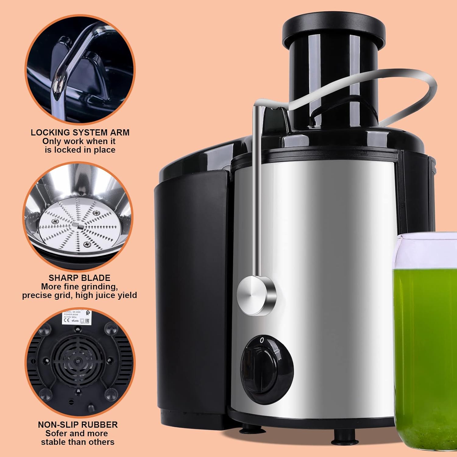 EXTRACTOR DE JUGO VISTA 800W