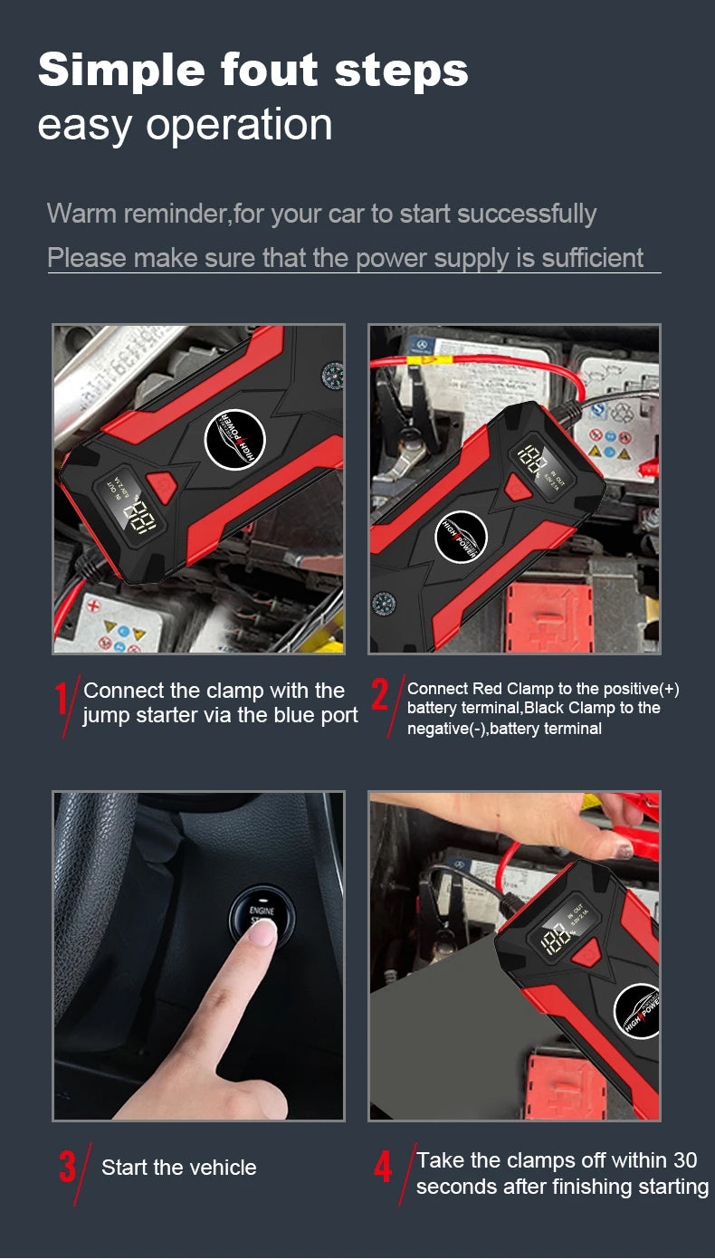Jumper de Batería y Compresor Multifuncional – Power Bank